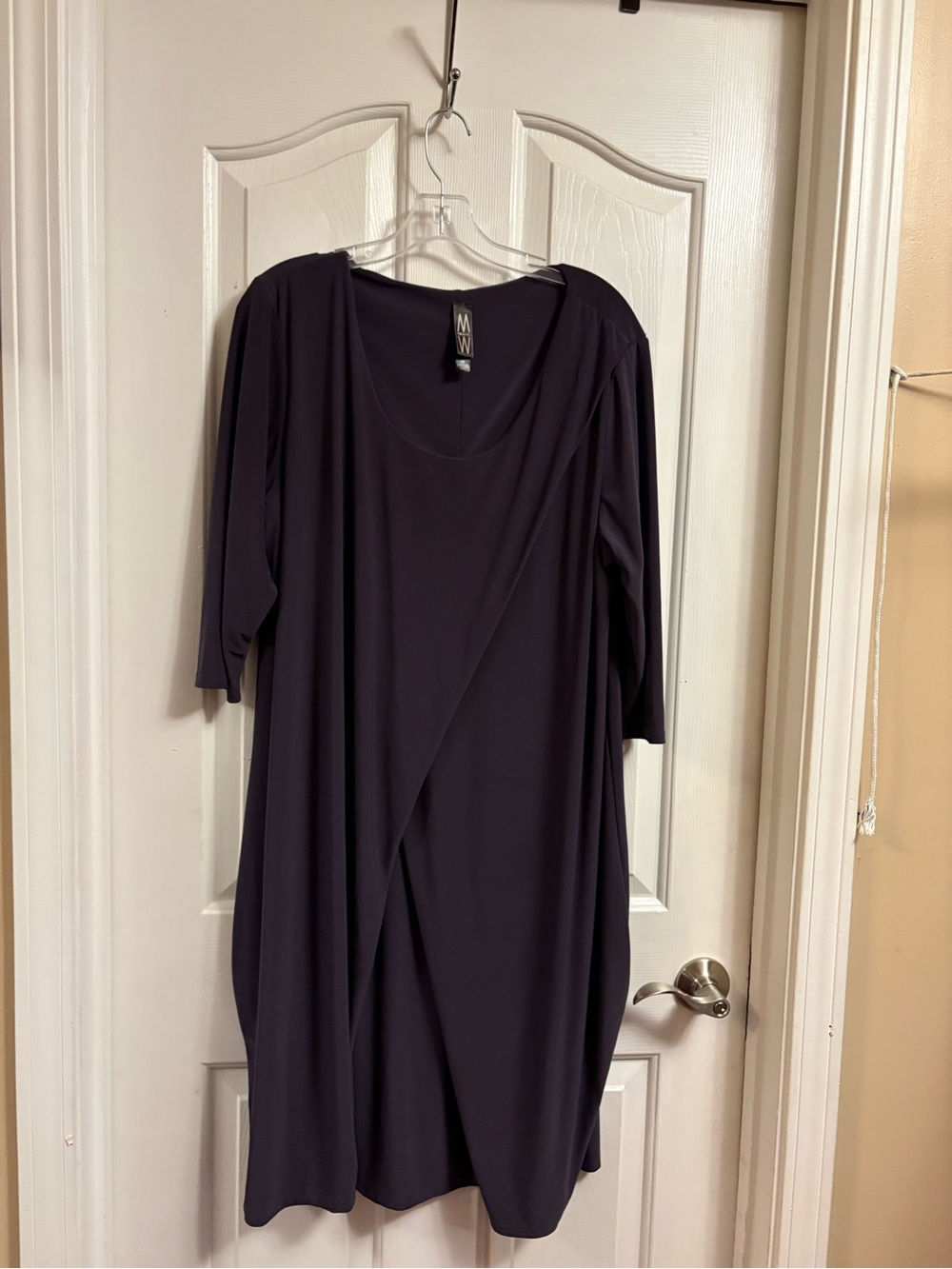 MarlaWynne Deep Plum Draped Midi Dress